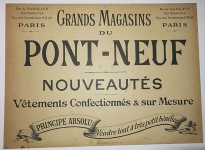 null CALENDRIER XIXEME pour les GRANDS MAGASINS DU PONT-NEUF (PARIS). Chromolithographie...
