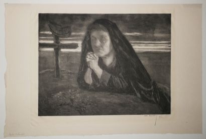 null LUNOIS Alexandre (1863 - 1916) - Réunion de 5 estampes: 1-"La dernière prière"....