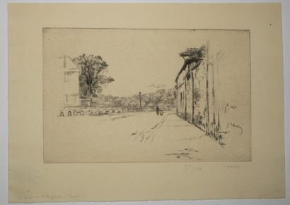 null LEHEUTRE Gustave (1861 - 1932) - Réunion de 5 gravures: 1-"La mare à Pont Hubert"....
