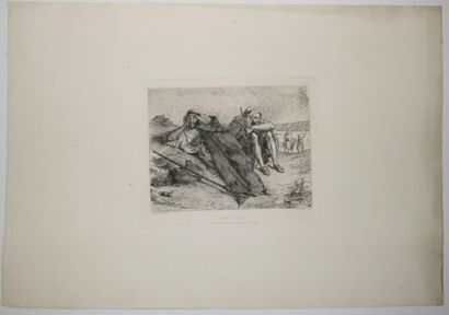 null DELACROIX Eugène (1798 - 1863) - Orientalisme - "Arabes d'Oran". 1833. Eau-forte...