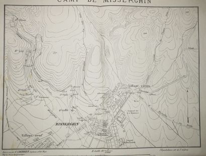 null ALGERIA - PLAN of the "CAMP de MISSERGHIN". XIXth century. Survey at sight by...
