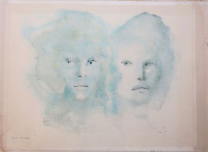 null FINI Leonor (1908 - 1996) - [Deux visages]. c.1970. Lithographie imprimée en...