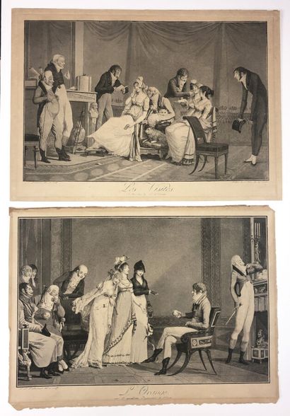 null DEBUCOURT Philibert Louis (1755 - 1832) - Reunion of 2 pl. : "Les visites" &...