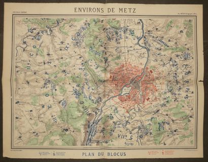 null MOSELLE (57) - CARTE des "ENVIRONS DE METZ - PLAN DU BLOCUS", par HEDIN Géographe....