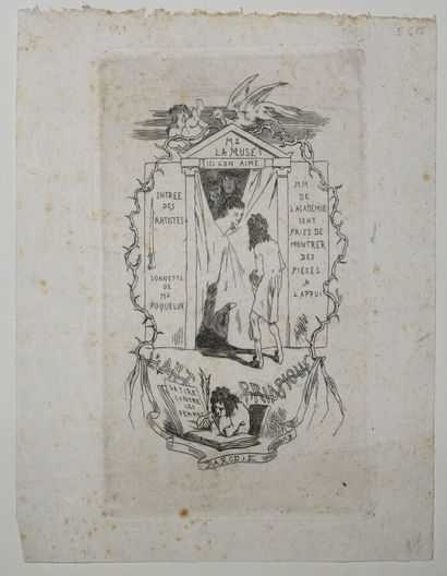 null ROPS Félicien (1833 - 1898) - Réunion de 5 gravures: 1-"Vénus milita". Papier...