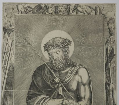 null LAFRERI Antonio (after) (c.1512 - 1577) - "Ecce Homo". Copy engraved with a...