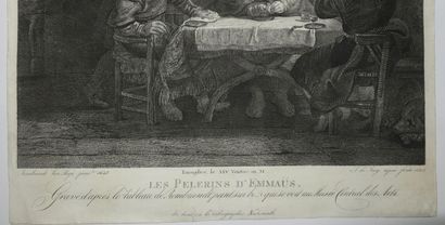 null FREY Johannes Pieter de (1770 - 1834) - "Les Pélerins d'Emmaüs". 1802. Eau-forte...