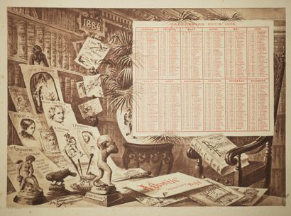 null CALENDAR FOR 1884. Heliogravure by Dujardin (after Jules Adeline), printed in...