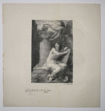 null FANTIN LATOUR Henri (1836 - 1904) - Réunion de 2 lithographies: 1-"A Berlioz"....