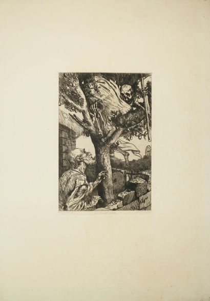 null LEGROS Alphonse (1837 - 1911) - Réunion de 5 estampes: 1-"Le manège". Eau-forte....