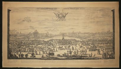 null DELLA BELLA Stefano (1610 - 1664) - "La perspective du Pont Neuf à Paris". 1646....