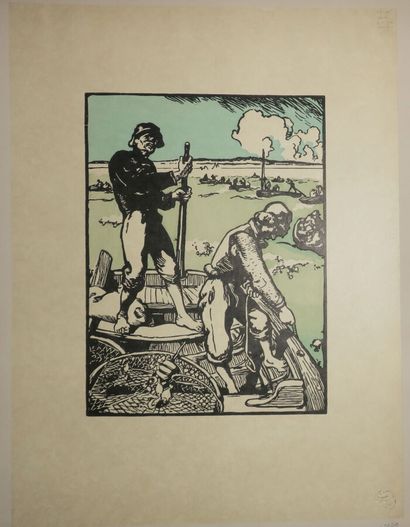 null LEPERE Auguste (1849 - 1918) - Réunion de 4 gravures: 1-"Le bal". Bois gravé....