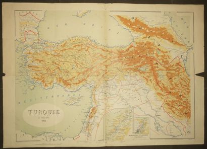 null TURKEY - MAP of "TURKEY". 1915. Drawn, rotogravure and printed at the Bureau...
