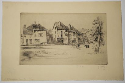 null LEHEUTRE Gustave (1861 - 1932) - Réunion de 7 gravures: 1-"L'esplanade des Charmilles...