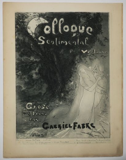 null LEPERE Auguste (1849 - 1918) - Réunion de 2 gravures: 1-"Colloque sentimental"....
