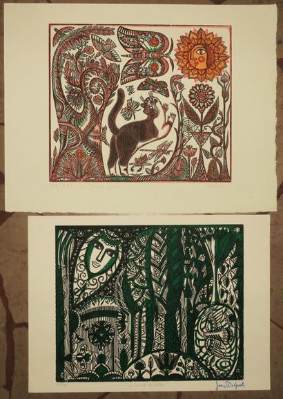 DELPECH Jean (1916-1988) - Réunion de 2 gravures:...