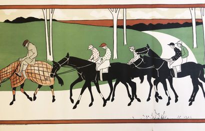 null BIAIS Maurice (1872 - 1926) - "Les jockeys". c.1910. Lithographie imprimée en...