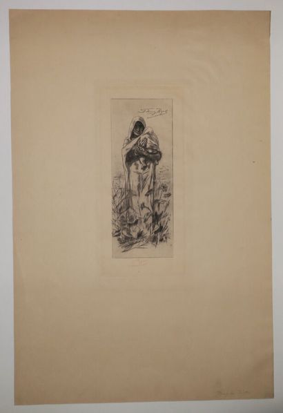 null ROPS Félicien (1833 - 1898) - "Dans la Pusta". 1879. Eau-forte et pointe sèche....