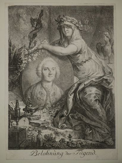 null PORTRAIT de Johann Nathanael LIEBERKÜHN (1711-1756), Anatomiste et médecin allemand...