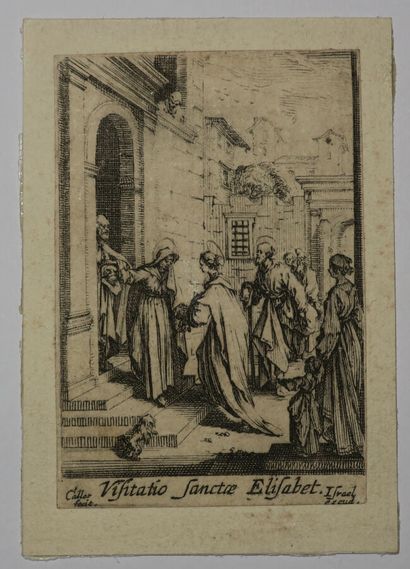 null CALLOT Jacques (1592-1635) - "La visite à Sainte Elisabeth". 1633. Eau-forte...
