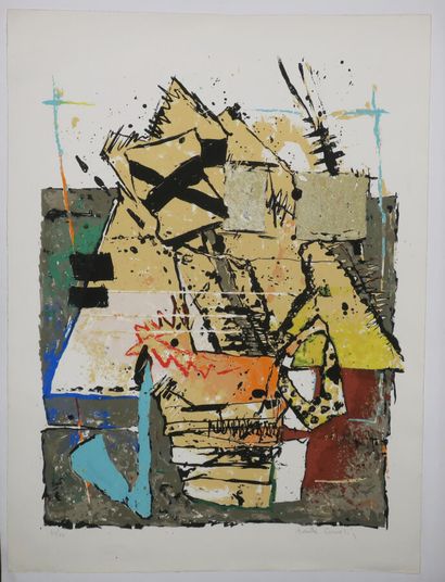 null CORNELIS Beniti (1946 - 2017) - [Composition abstraite]. Lithographie. Belle...