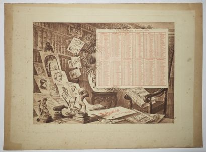 null CALENDRIER POUR 1884. Héliogravure par Dujardin (d'après Jules Adeline), imprimée...