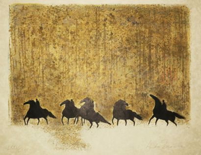 null BRASILIER André (né en 1929) - [Les chevaux de l'hiver]. 1980. Lithographie...