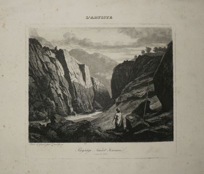 null DAUBIGNY Charles François (1817 - 1878) - Réunion de 4 gravures: 1-"Soleil couchant"....
