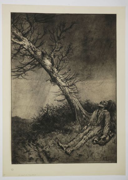 null LEGROS Alphonse (1837 - 1911) - Réunion de 5 estampes: 1-"Dans la forêt de Conteville"....