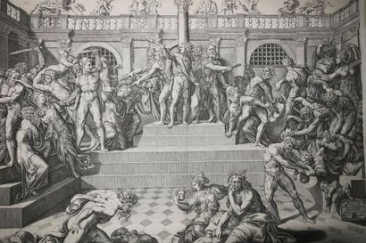 null BEATRIZET Nicolas (c.1515 - 1577?) - "The Massacre of the Innocents". Burin...