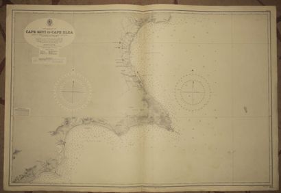 null CYPRUS - MAP of "CAPE KITI - CAPE ELEA, Hydrograph". Engraving of Cyprus from...
