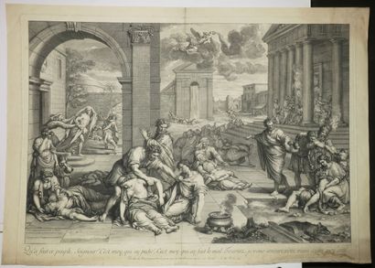 null AUDRAN Gérard (1640 - 1703) - "La Peste d'Egine". Eau-forte et burin d'après...
