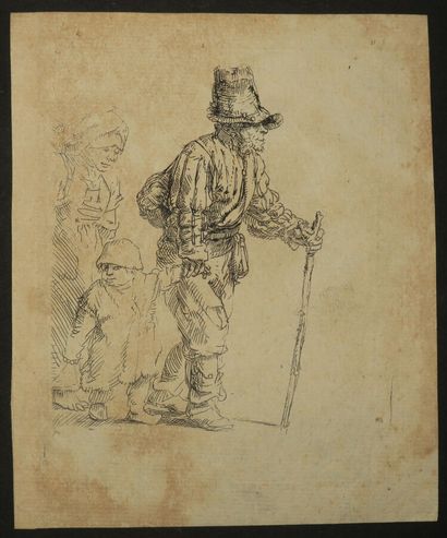 null REMBRANDT H. van Rijn Leyde (par ou d'après) (1606 - 1669) - Réunion de 4 gravures:...