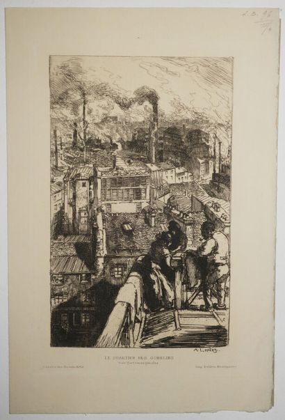 null LEPERE Auguste (1849 - 1918) - Réunion de 4 estampes: 1-"Y'a un noyé!". Lithographie....