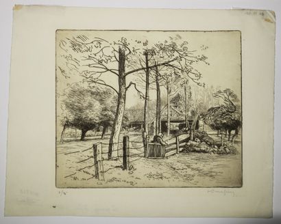 null BEAUFRERE Adolphe (1876 - 1960) - Reunion of 2 etchings: 1-"La ferme de Cotonard"...