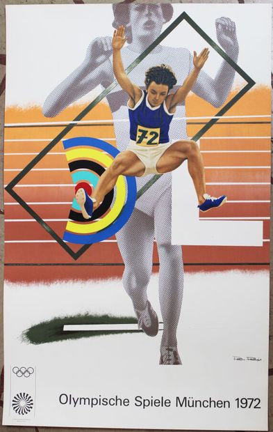 null PHILLIPS Peter (Artiste anglais, né en 1939) - AFFICHE pour les Jeux Olympiques...