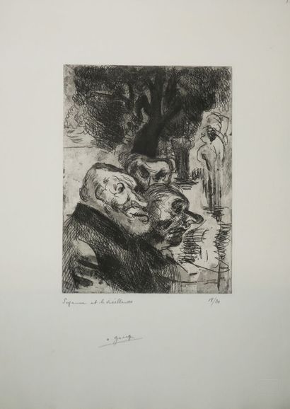 null GOERG Edouard (1893 - 1969) - Réunion de 6 estampes: 1-"La noce". Eau-forte....