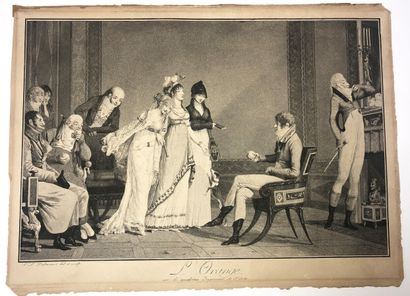 null DEBUCOURT Philibert Louis (1755 - 1832) - Réunion de 2 pl. : "Les visites" &...
