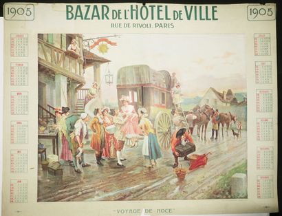 CALENDRIER PUBLICITAIRE de 1905 pour le BAZAR...