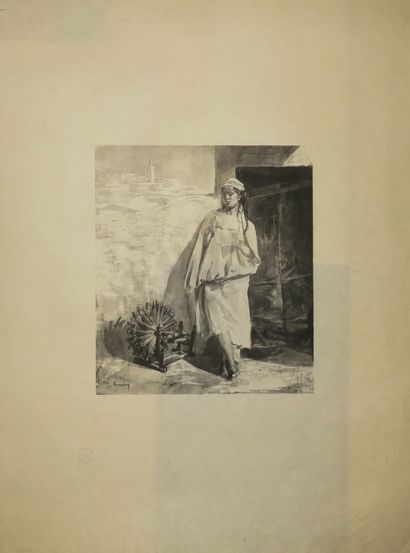 null LUNOIS Alexandre (1863 - 1916) - Réunion de 5 estampes: 1-"Fileuse arabe". Epreuve...