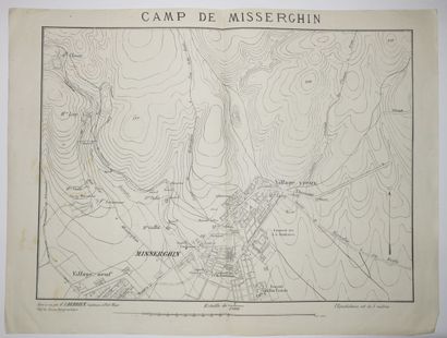 null ALGERIE - PLAN du "CAMP de MISSERGHIN". XIXème. Levé à vue par M. I. Derrien,...