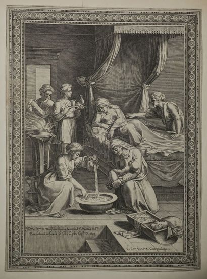 null CORT Cornelis (1536 - 1578) - "The birth of St John the Baptist". 1578. Burin...