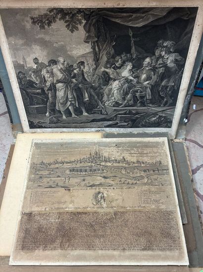 null LOT OF APPROXIMATELY 20 ENGRAVINGS, in black and colors, including "Spanish...