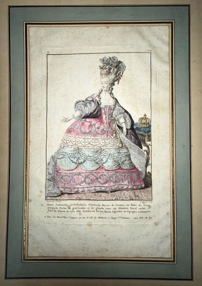 null LOT de 3 PORTRAITS - LOUIS XVI, Marie-Antoinette…