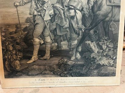 null PORTRAIT de CHARLES Ier - "Carolo I Magnae". 1782. Gravure à l'eau-forte et...