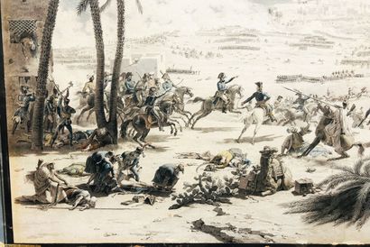 null "La BATAILLE D'ABOUKIR, le 25 juillet 1799". Estampe par Louis-François LEJEUNE,...