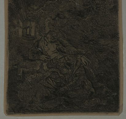 null REMBRANDT H. van Rijn (1606 - 1669) - "The Rest on the Flight into Egypt, a...