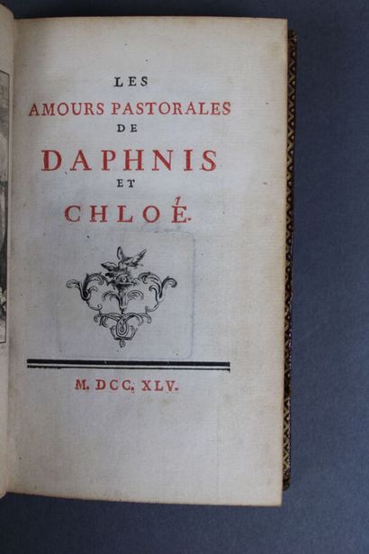 null LONGUS : Les Amours Pastorales de Daphnis et Chloé. S.l.n.d., 1745; in 12, red...
