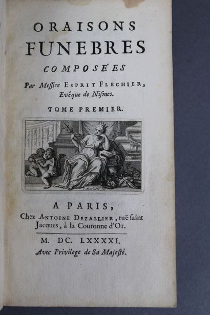 null RELIURE AUX ARMES. FLECHIER (Esprit), 1632-1710 : Oraisons funèbres. Paris,...