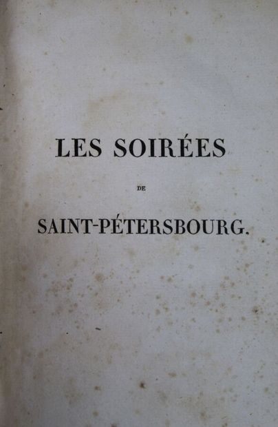 null MAISTRE (Joseph de) : Les Soirées de Saint Petersbourg, Entretiens sur le Gouvernement...